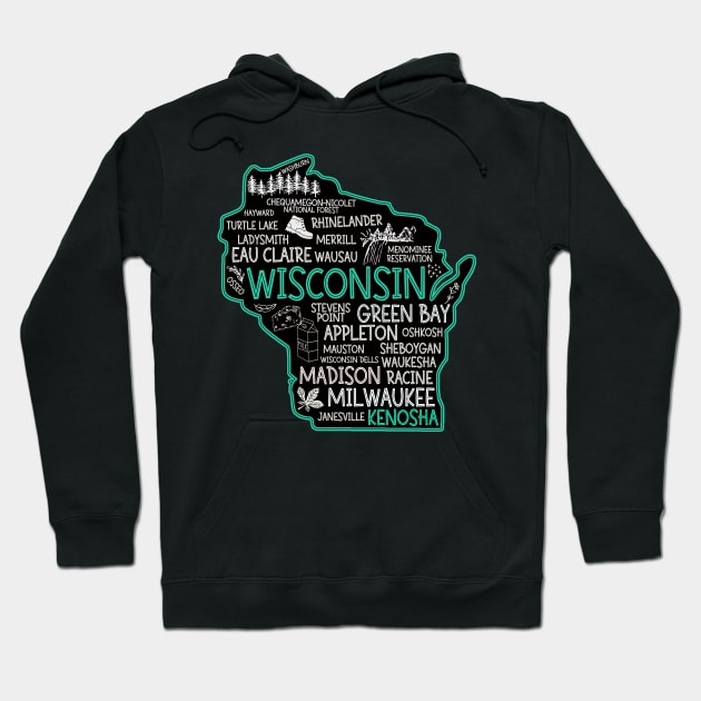 Kenosha Wisconsin cute Osseo, Racine, Appleton, Waukesha, Eau Claire, Oshkosh, Janesville Hoodie by BoogieCreates